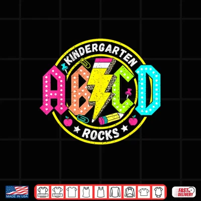 Design Kindergarten Rocks A B C D Back To School Funny Rock Teacher Shirt