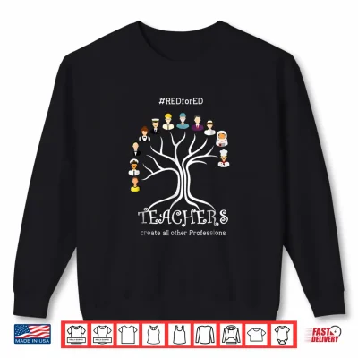 Sweatshirt Red For Ed Washington Protest Teacher Back To School Shirt