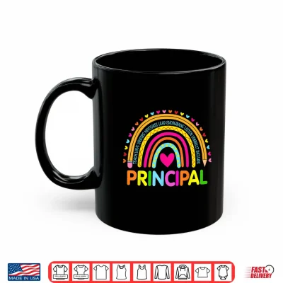 Mug Rainbow Teach Love Inspire Principal Back To School Shirt