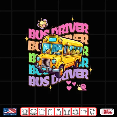 Design School Bus Driver Groovy Retro Back To School Shirt