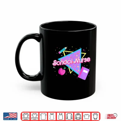 Mug School Nurse Eighties Nineties Retro Back To School Shirt
