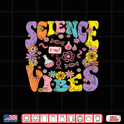 Design Science Vibes Retro First Day Of Back To School Groovy Teacher Shirt