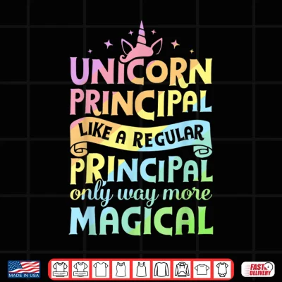 Design Unicorn Principal Back To School Teacher Appreciation Gift Shirt