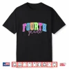 Back To School Neon Checkered Fourth Grade Colorful Teacher Shirt