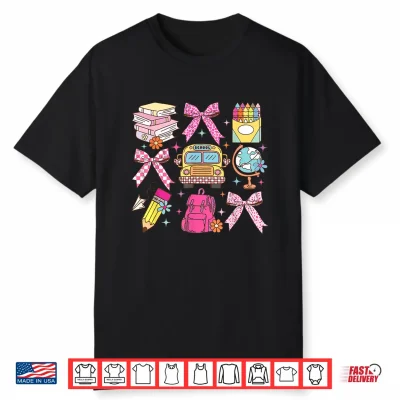 Coquette Bow Teacher Back To School Teacher Life Student Kid Shirt