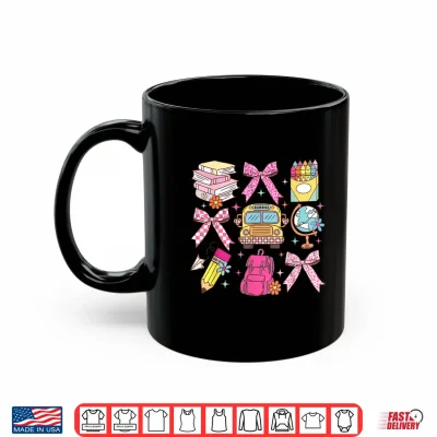 Mug Coquette Bow Teacher Back To School Teacher Life Student Kid Shirt
