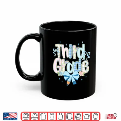 Mug Cute Floral Preppy Third Grade Back To School Teacher Girl Shirt