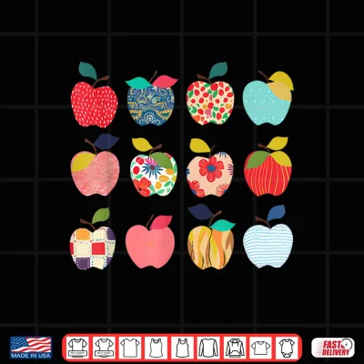 Design Funny Art Apples Back to School For Teacher Student Shirt