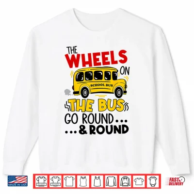 Sweatshirt Funny The WHEELS On The BUS Toddler Kids Boys Shirt