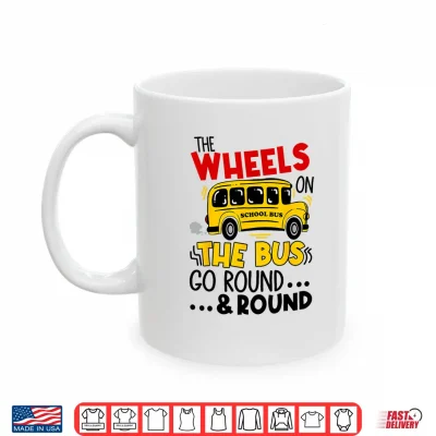 Mug Funny The WHEELS On The BUS Toddler Kids Boys Shirt