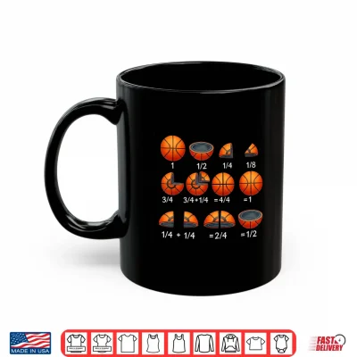 Mug Basketball Math Fraction Back To School Teacher Student Shirt
