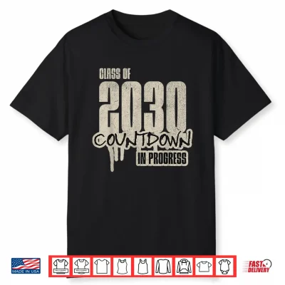 Class Of 2030 Countdown Funny Graduate Student Grad Matching Shirt