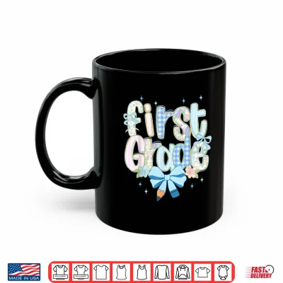 Mug Cute Floral Preppy First Grade Back To School Teacher Shirt