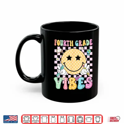 Mug Fourth Grade Vibes Smile Face Teacher Kid Back To School Shirt