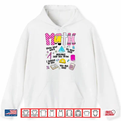 Hoodie Groovy Math Teacher Back To School For Teacher Appreciation Shirt