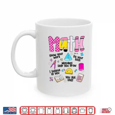 Mug Groovy Math Teacher Back To School For Teacher Appreciation Shirt