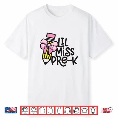 Kids Little Miss Pre K Shirt Back To School Pre Kindergarten Shirt