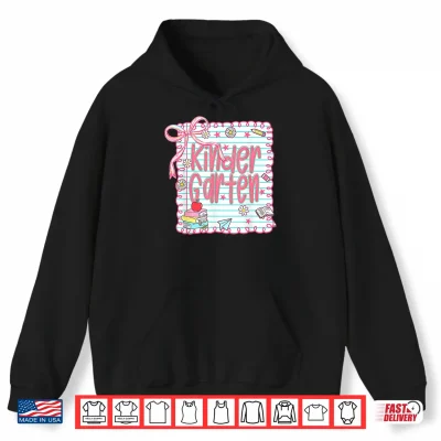 Hoodie Kindergarten Coquette Bow Pink Preppy Back To School Shirt