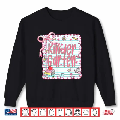 Sweatshirt Kindergarten Coquette Bow Pink Preppy Back To School Shirt