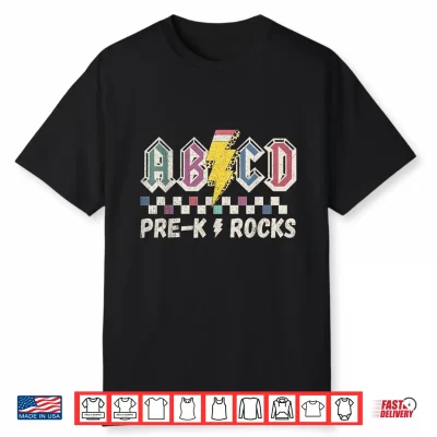 Pre K Rocks Teachers Back To School A B C D Rock Students Shirt