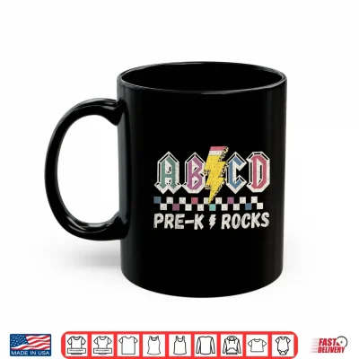Mug Pre K Rocks Teachers Back To School A B C D Rock Students Shirt