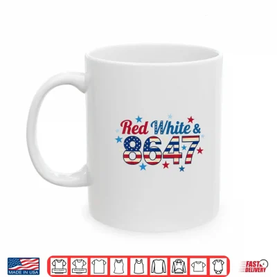 Mug Red White and 8647 Vintage 4th of July USA Flag Patriotic Shirt
