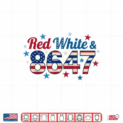 Design Red White and 8647 Vintage 4th of July USA Flag Patriotic Shirt