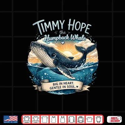 Design Timmy Hope Cute Humpback Whale Gentle Heart Shirt