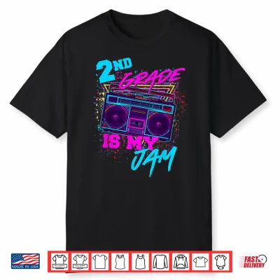 Second Grade Is My Jam Vintage Eighties Teacher Student Retro Shirt