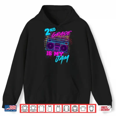 Hoodie Second Grade Is My Jam Vintage Eighties Teacher Student Retro Shirt