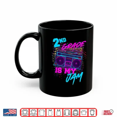 Mug Second Grade Is My Jam Vintage Eighties Teacher Student Retro Shirt