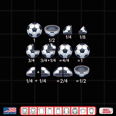 Design Soccer Ball Math Fraction Back To School Teacher Student Shirt