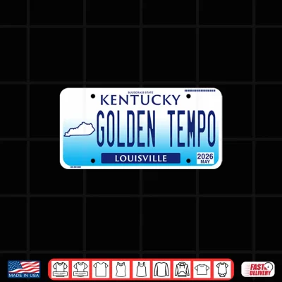 Design 26 Golden Tempo House Racing Winner Race Day License Plate Performance Shirt