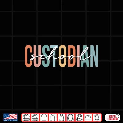 Design Boho Retro Vintage School Custodian Back To School Shirt