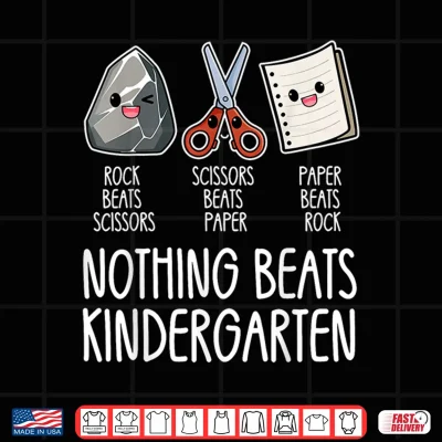 Design Nothing Beats Kindergarten Funny Back to School Kid Teacher Shirt