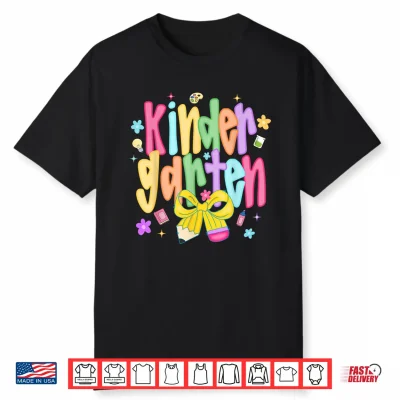 Preppy Bow Kindergarten Teacher Team Back To School Girls Shirt