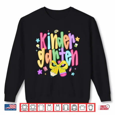 Sweatshirt Preppy Bow Kindergarten Teacher Team Back to School Girls Shirt