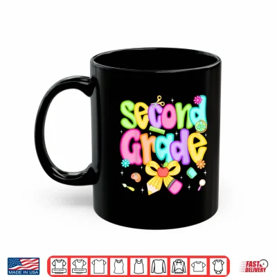Mug Preppy Second Grade Back To School 2nd Grade Teacher Girls Shirt