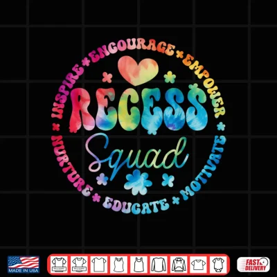 Design Recess Squad Crew Teachers Students Monitor Back to School Shirt