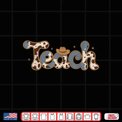 Design Retro Teacher Western Country Cowboy Cowgirl Back To School Shirt