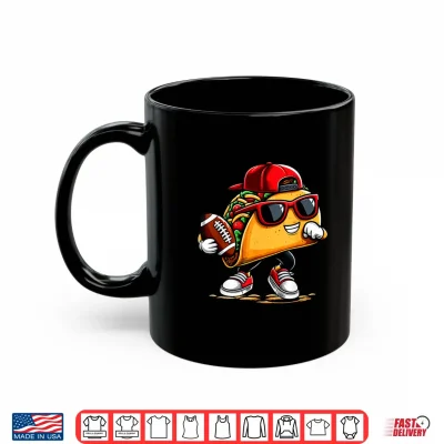 Mug Taco Playing Football Mexican Cinco De Mayo Kids Boys Men Shirt