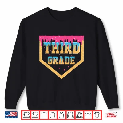 Sweatshirt Third Grade Ice Cream Drip Waffle Style Shirt