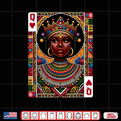 Design African Queen Card Melanin Black Pride BLM Juneteenth Shirt