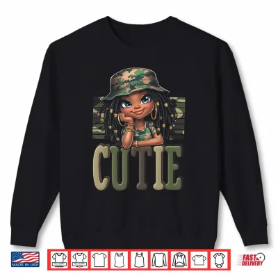 Sweatshirt Cutie Locd Girl With Camo Hat Locs Black Girl Juneteenth Shirt