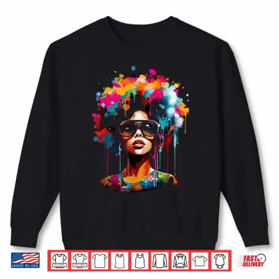 Sweatshirt Womens Black Queen Dripping Afro Melanin Juneteenth Shirt