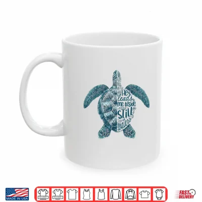 Mug He Leads Me Beside Still Waters Psalm 23 Christian Faith Shirt