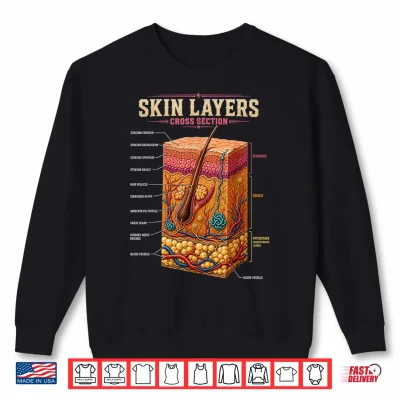 Sweatshirt Skin Layers Anatomy Biology Science Gifts Shirt