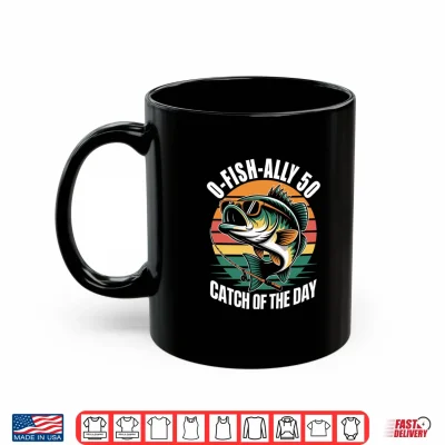 Mug O Fish Ally 50 Funny Fishing 50th Birthday Design 50 Years Shirt