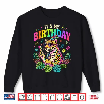 Sweatshirt Its My Birthday Zoo Animals Leopard Cheetah Birthday Party Shirt