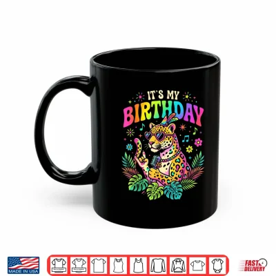 Mug Its My Birthday Zoo Animals Leopard Cheetah Birthday Party Shirt